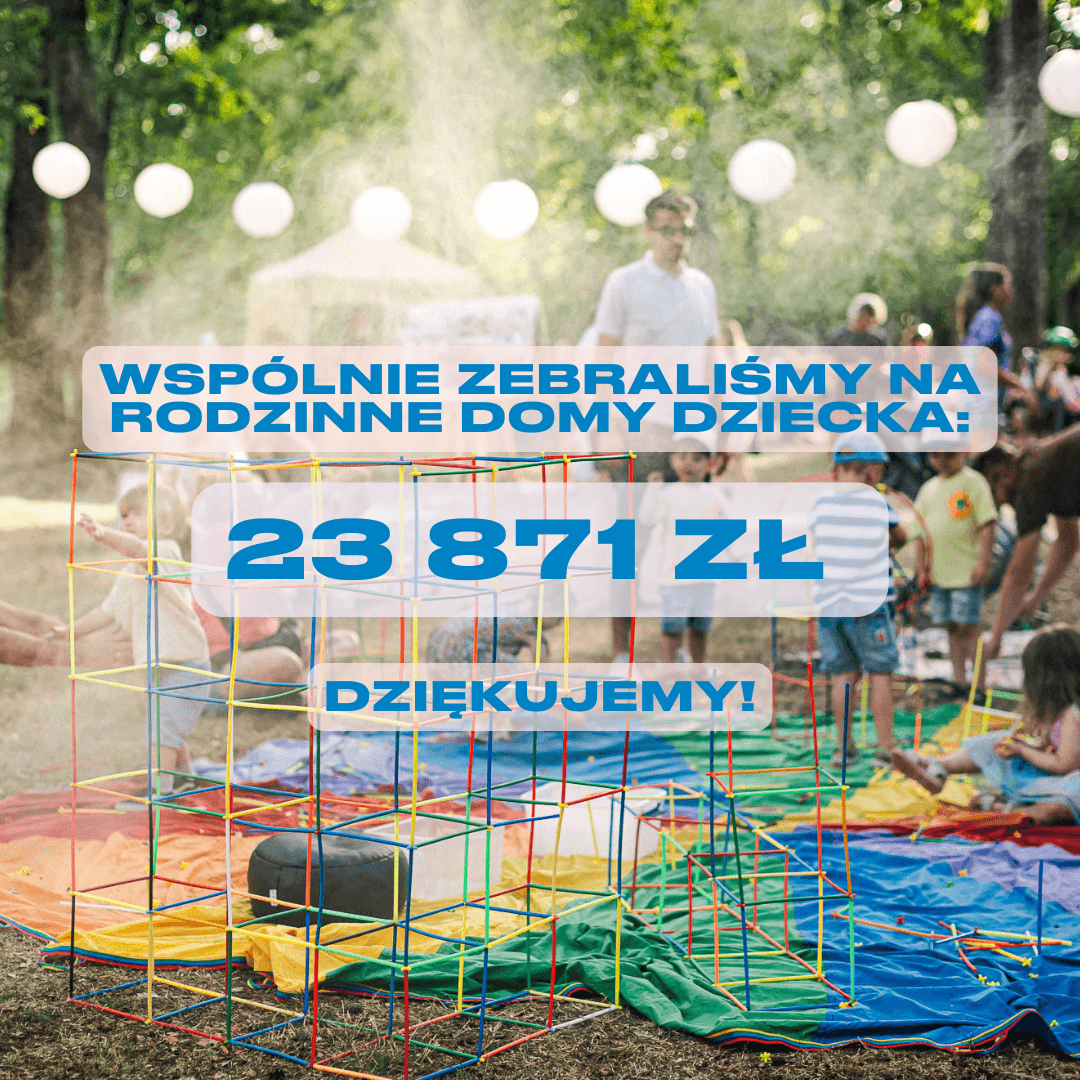 Dzięki Wam polecieliśmy wysoko i przebiliśmy cel zbiórki dla Rodzinnych Domów Dziecka. Zobaczcie, ile zebraliśmy! 